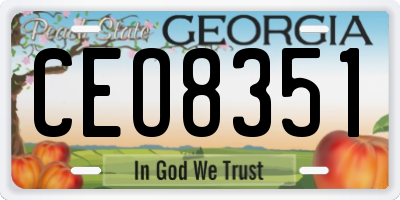 GA license plate CEO8351