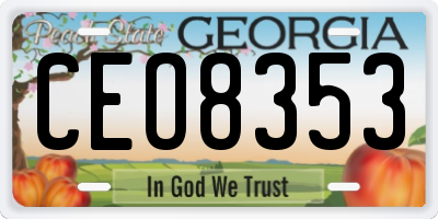 GA license plate CEO8353