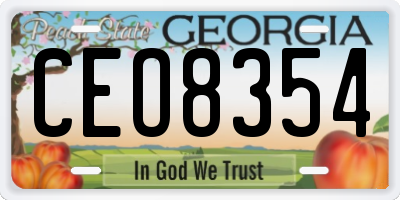 GA license plate CEO8354