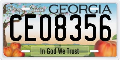 GA license plate CEO8356
