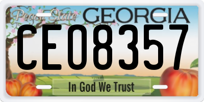 GA license plate CEO8357