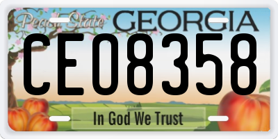 GA license plate CEO8358