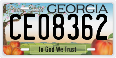 GA license plate CEO8362