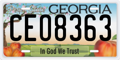 GA license plate CEO8363