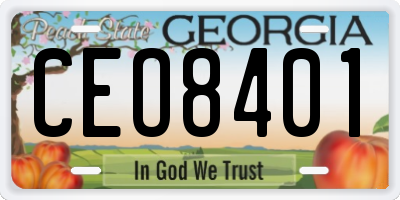 GA license plate CEO8401