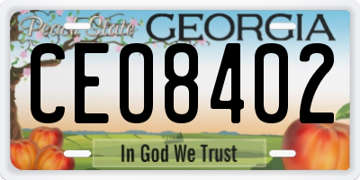 GA license plate CEO8402