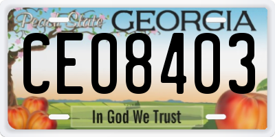 GA license plate CEO8403