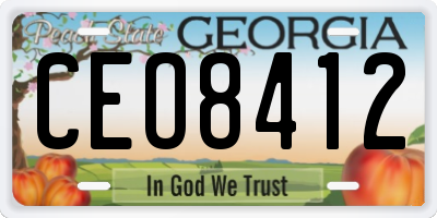 GA license plate CEO8412