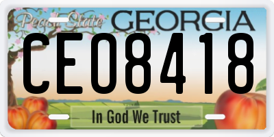 GA license plate CEO8418