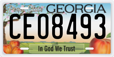 GA license plate CEO8493