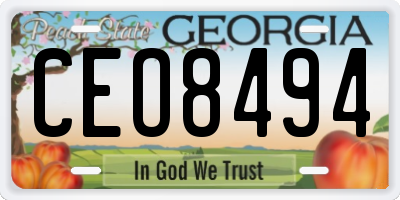 GA license plate CEO8494