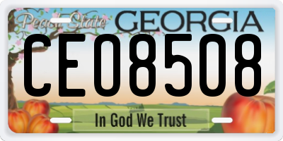 GA license plate CEO8508