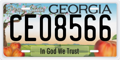 GA license plate CEO8566