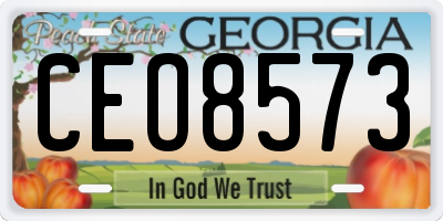 GA license plate CEO8573