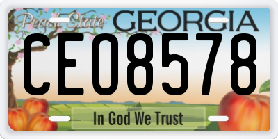 GA license plate CEO8578
