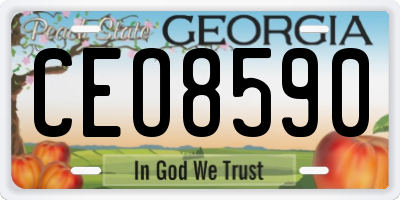 GA license plate CEO8590