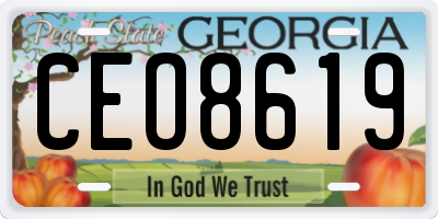 GA license plate CEO8619