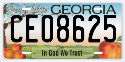 GA license plate CEO8625