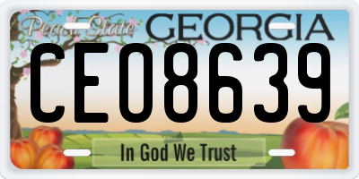 GA license plate CEO8639