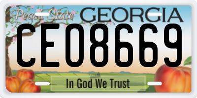 GA license plate CEO8669