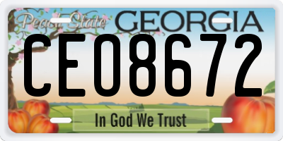 GA license plate CEO8672