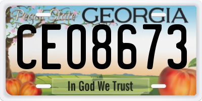 GA license plate CEO8673