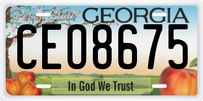 GA license plate CEO8675