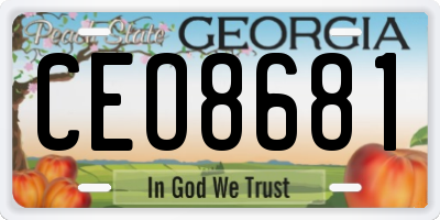 GA license plate CEO8681