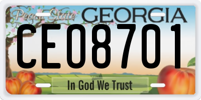 GA license plate CEO8701