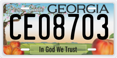 GA license plate CEO8703