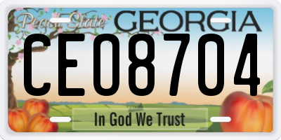 GA license plate CEO8704