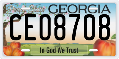 GA license plate CEO8708