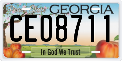 GA license plate CEO8711