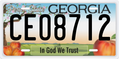 GA license plate CEO8712