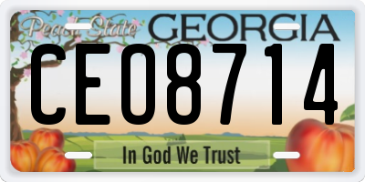 GA license plate CEO8714