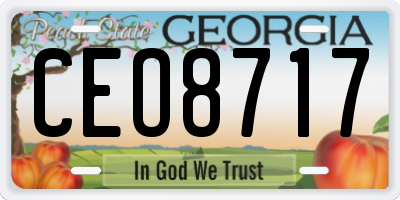 GA license plate CEO8717
