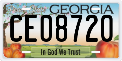 GA license plate CEO8720