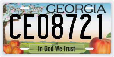 GA license plate CEO8721
