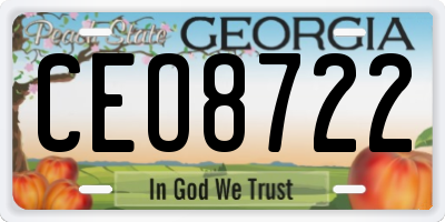 GA license plate CEO8722