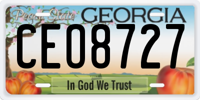 GA license plate CEO8727