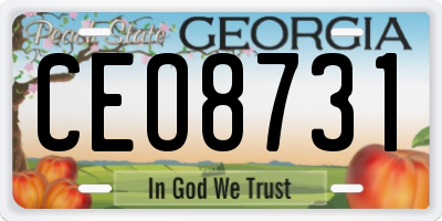 GA license plate CEO8731