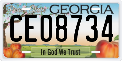 GA license plate CEO8734