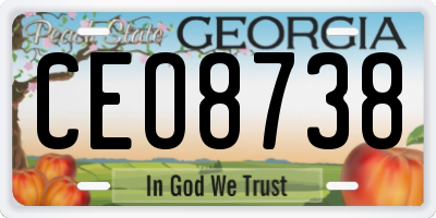 GA license plate CEO8738