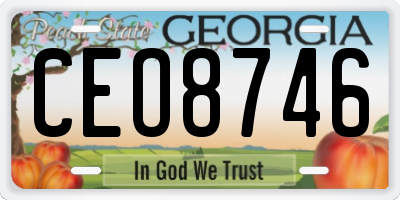 GA license plate CEO8746