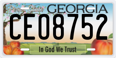 GA license plate CEO8752