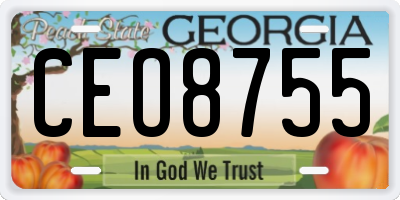 GA license plate CEO8755