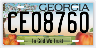 GA license plate CEO8760
