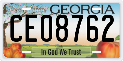 GA license plate CEO8762