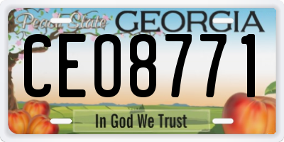 GA license plate CEO8771
