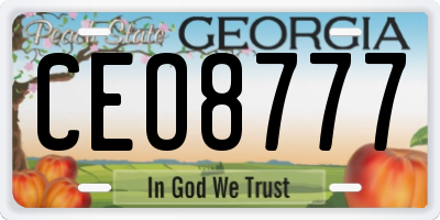 GA license plate CEO8777